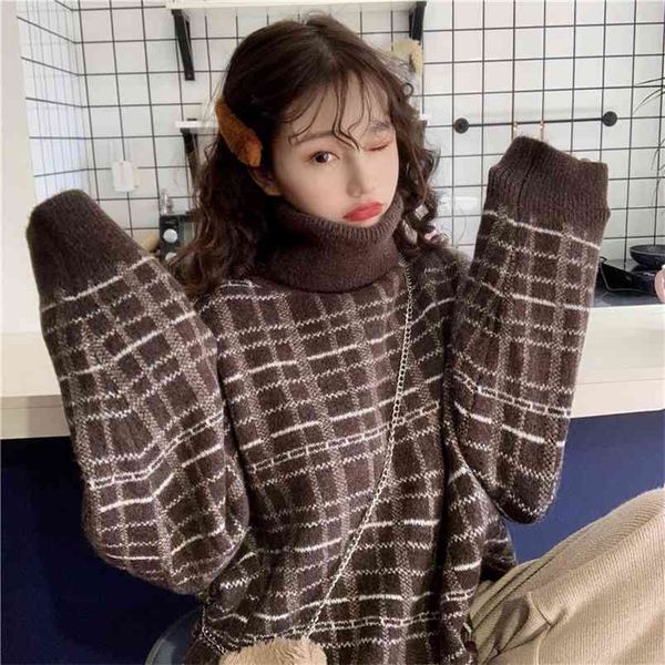 sweater women pullover winter warm knitted loose contrasting colors long sleeve round neck s for 210427, White;black
sweater women pullover winter warm knitted loose contrasting colors long sleeve round neck s for 210427, White;black