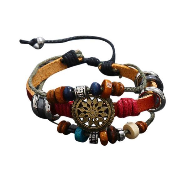 charm bracelets creative woven leather bracelet retro alloy braided rope cords wood beads cuff adjustable wristband, Golden;silver
charm bracelets creative woven leather bracelet retro alloy braided rope cords wood beads cuff adjustable wristband, Golden;silver