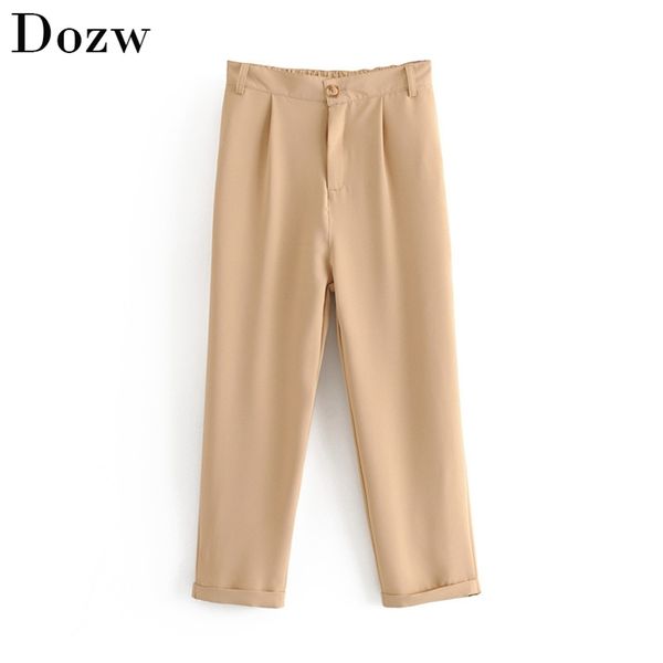 elastic waist pants elegant women solid office ladies long trousers casual female pockets zipper bottoms 210515, Black;white
elastic waist pants elegant women solid office ladies long trousers casual female pockets zipper bottoms 210515, Black;white