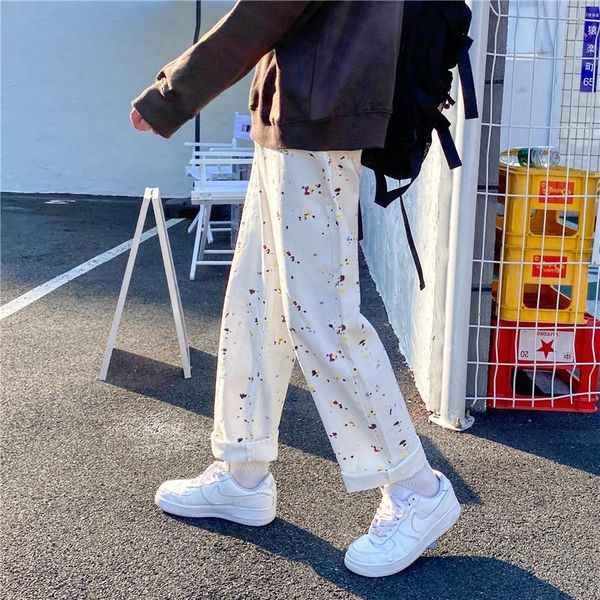 men's pants 2021 spring summer casual harem spot print men japanese streetwear trousers fashion loose straight couple pant, Black
men's pants 2021 spring summer casual harem spot print men japanese streetwear trousers fashion loose straight couple pant, Black