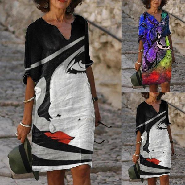 casual dresses women's dress fashion v-neck abstract print loose mid-sleeve elegant summer vestidos de verano #g2, Black;gray
casual dresses women's dress fashion v-neck abstract print loose mid-sleeve elegant summer vestidos de verano #g2, Black;gray