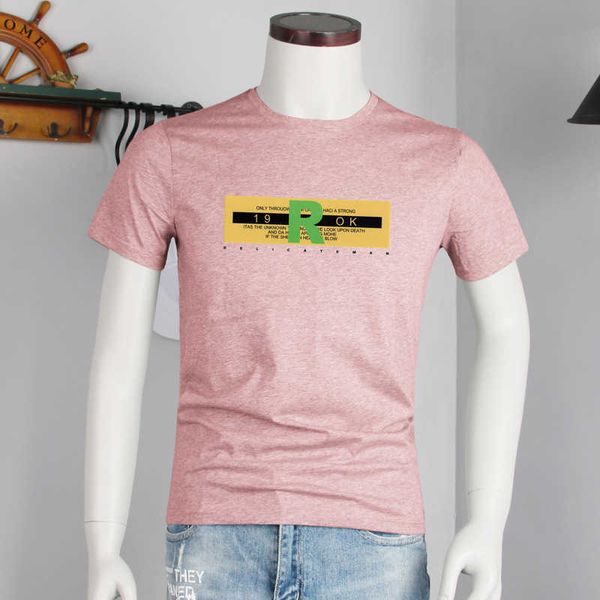 fashion t shirt brand cotton short sleeve men's elastic round neck half in summer 2021, White;black
fashion t shirt brand cotton short sleeve men's elastic round neck half in summer 2021, White;black