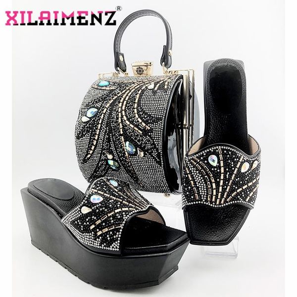 dress shoes selling african wedges and bag set italian design matching in black for wedding party
dress shoes selling african wedges and bag set italian design matching in black for wedding party