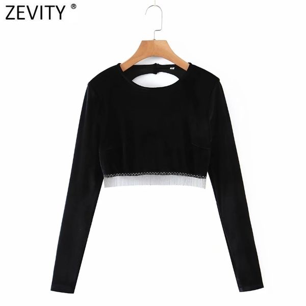 women o neck hem tassel velvet short chic t shirt ladies long sleeve backless casual slim crop ls7410 210416, Black
women o neck hem tassel velvet short chic t shirt ladies long sleeve backless casual slim crop ls7410 210416, Black