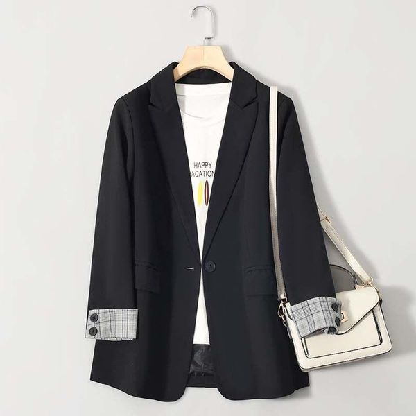 elegant black single button women blazer fashion vintage solid loose office ladies plaid outerwear female jacket women's suits & blazer, White;black
elegant black single button women blazer fashion vintage solid loose office ladies plaid outerwear female jacket women's suits & blazer, White;black