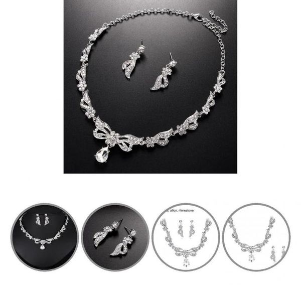 earrings & necklace 1 set rhinestone female adjustable shiny oval-shaped pendant stud for prom, Silver
earrings & necklace 1 set rhinestone female adjustable shiny oval-shaped pendant stud for prom, Silver