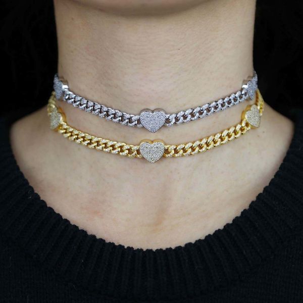 new sweet love heart choker necklace for women girls party jewelry bling 5a cz 3pc heart charm double row cz cuban link chain x0509, Black
new sweet love heart choker necklace for women girls party jewelry bling 5a cz 3pc heart charm double row cz cuban link chain x0509, Black