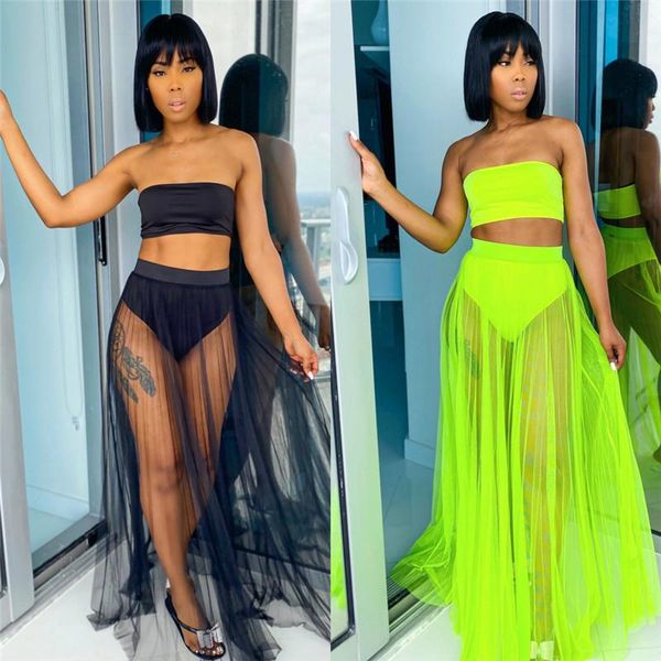 women's swimwear women swimsuits sets bikini female bandeau strapless +swim brief+mesh pleated maxi skirts 3pcs bathing suit, White;black
women's swimwear women swimsuits sets bikini female bandeau strapless +swim brief+mesh pleated maxi skirts 3pcs bathing suit, White;black