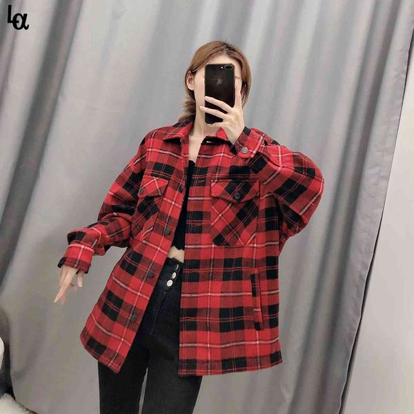 plaid jacket women coat spring autumn vintage stylish pockets oversized casual warm chic outwears 210519, Black;brown
plaid jacket women coat spring autumn vintage stylish pockets oversized casual warm chic outwears 210519, Black;brown