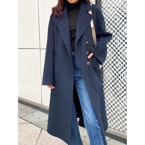 women's wool & blends cashmere cloth coat female han edition of fund 2021 autumn winters is loose pure color warm, Black
women's wool & blends cashmere cloth coat female han edition of fund 2021 autumn winters is loose pure color warm, Black