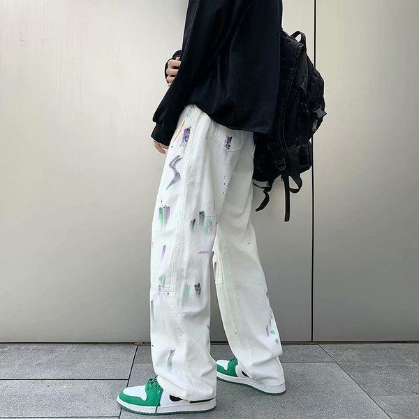 men's jeans neploha casual men denim pants vintage straight wide leg male hong kong style retro loose trouser clothes, Blue
men's jeans neploha casual men denim pants vintage straight wide leg male hong kong style retro loose trouser clothes, Blue