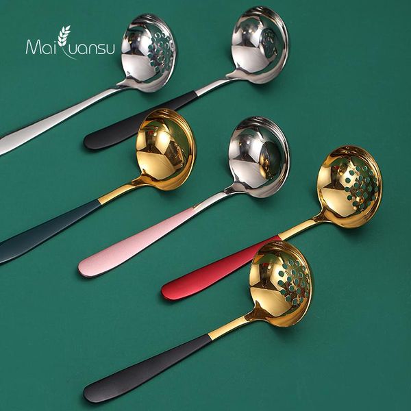 spoons maiyuansu gold soup scoop 304 stainless steel ladle colander with long handle spoon kitchen cooking accessories
spoons maiyuansu gold soup scoop 304 stainless steel ladle colander with long handle spoon kitchen cooking accessories