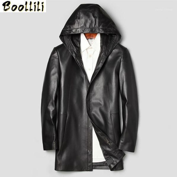 men's leather & faux boollili long coat genuine hooded jacket korean windbreaker sheepskin chaqueta cuero hombre, Black
men's leather & faux boollili long coat genuine hooded jacket korean windbreaker sheepskin chaqueta cuero hombre, Black