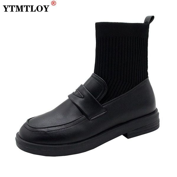 boots ankle for women shoes woman strech fabric sock square heels platform leather autumn winter plus size, Black
boots ankle for women shoes woman strech fabric sock square heels platform leather autumn winter plus size, Black