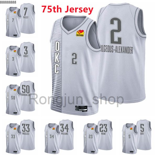 2021-22 75th anniversary diamond printed mens basketball shai gilgeous-alexander 2 josh giddey 3 jeremiah robinson-earl 50 muscala gray jers, Black
2021-22 75th anniversary diamond printed mens basketball shai gilgeous-alexander 2 josh giddey 3 jeremiah robinson-earl 50 muscala gray jers, Black