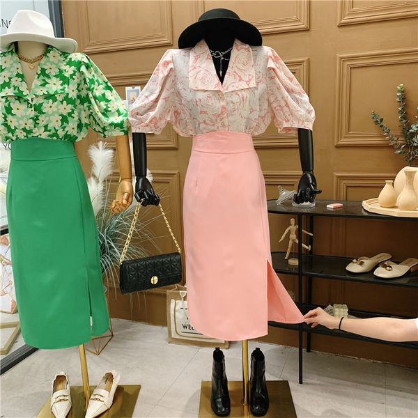 two piece dress 2021 women summer temperament skirt suits turn down collar puff sleeve print shirt + bodycon pencil long skirts 2, White
two piece dress 2021 women summer temperament skirt suits turn down collar puff sleeve print shirt + bodycon pencil long skirts 2, White