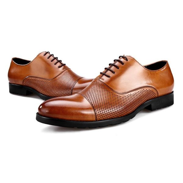 dress shoes designer men casual pointed toe formal business genuine leather breathable sapato social summer hollow out footwear, Black
dress shoes designer men casual pointed toe formal business genuine leather breathable sapato social summer hollow out footwear, Black
