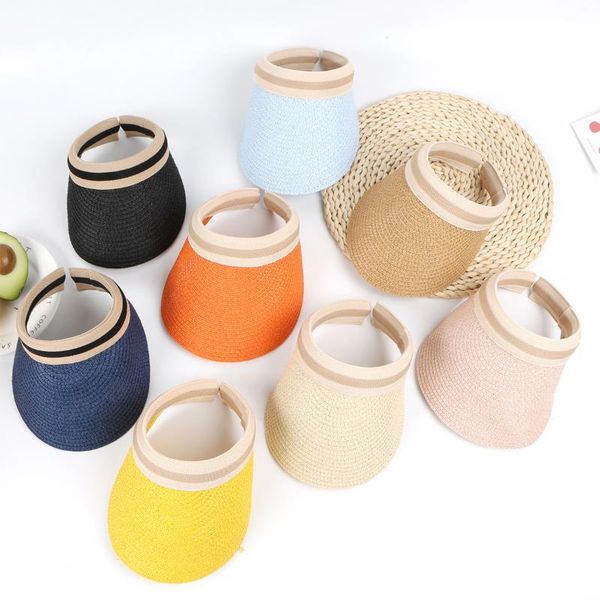 wide brim hats women's sun hat handmade diy straw parent-child summer leisure empty beach, Blue;gray
wide brim hats women's sun hat handmade diy straw parent-child summer leisure empty beach, Blue;gray