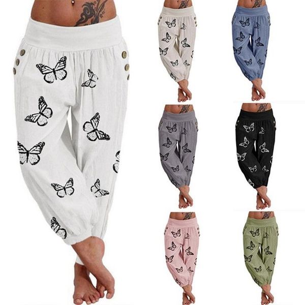 women's pants & capris lugentolo summer woman plus size loose butterfly print casual trousers high waist cotton linen ankle-length, Black;white
women's pants & capris lugentolo summer woman plus size loose butterfly print casual trousers high waist cotton linen ankle-length, Black;white