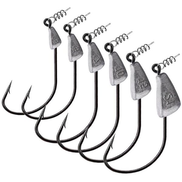 10pcs/lot lead head fishing hooks jig sliver weedless offset worm texas rigs accessories
10pcs/lot lead head fishing hooks jig sliver weedless offset worm texas rigs accessories