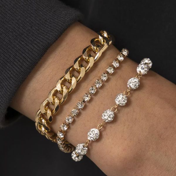charm bracelets multi layered trendy crystal ball design 3pcs/set punk hip hop crystals cz bangle jewelry for women female party gifts, Golden;silver
charm bracelets multi layered trendy crystal ball design 3pcs/set punk hip hop crystals cz bangle jewelry for women female party gifts, Golden;silver