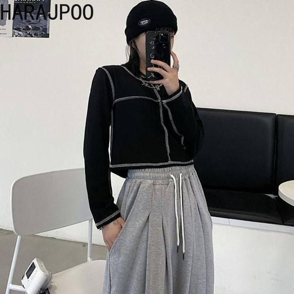 women's t-shirt harajpoo women spring korean ins trend hip-hop short cropped line bottoming loose bf long-sleeved casual female pullove, White
women's t-shirt harajpoo women spring korean ins trend hip-hop short cropped line bottoming loose bf long-sleeved casual female pullove, White