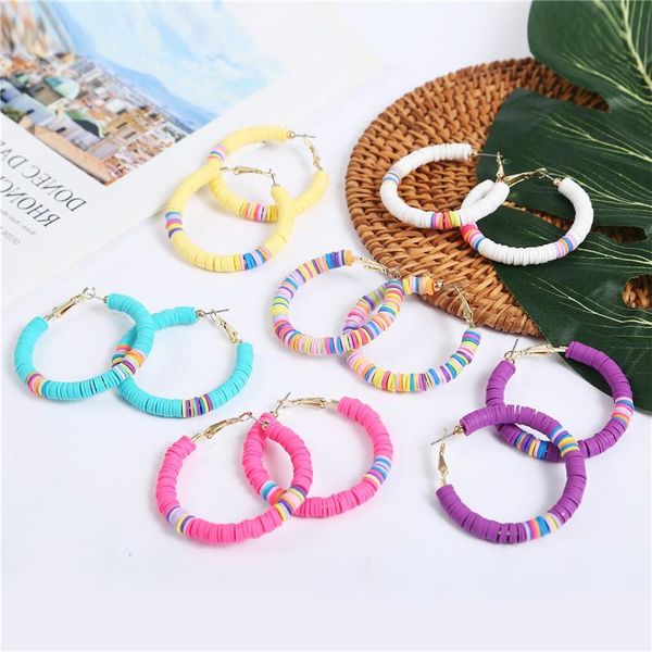 hoop & huggie aide boho vintage fashion 50mm big round circle colored polymer clay loop earrings for women female jewel handmade gift, Golden;silver
hoop & huggie aide boho vintage fashion 50mm big round circle colored polymer clay loop earrings for women female jewel handmade gift, Golden;silver