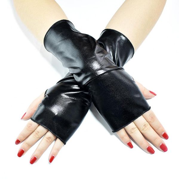 five fingers gloves punk shiny faux leather short fingerless vintage women halloween costume dance party opera dress up half finger mittens, Blue;gray
five fingers gloves punk shiny faux leather short fingerless vintage women halloween costume dance party opera dress up half finger mittens, Blue;gray
