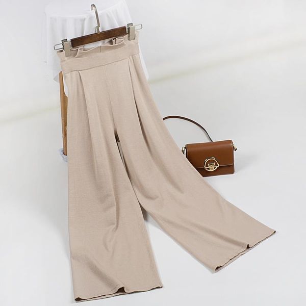 women's pants & capris 2021 autumn and winter knitted wide leg fashion high waist trousers ol wind casual, Black;white
women's pants & capris 2021 autumn and winter knitted wide leg fashion high waist trousers ol wind casual, Black;white