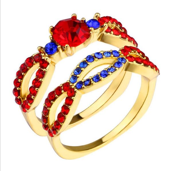 wedding rings vintage female crystal round ring set classic gold color infinity engagement charm red blue zircon for women, Slivery;golden
wedding rings vintage female crystal round ring set classic gold color infinity engagement charm red blue zircon for women, Slivery;golden