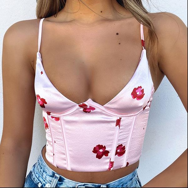 floral printed deep v neck womens tank glossy fabric underwear casual backless sleeveless women spaghetti strap corset crop top, White
floral printed deep v neck womens tank glossy fabric underwear casual backless sleeveless women spaghetti strap corset crop top, White
