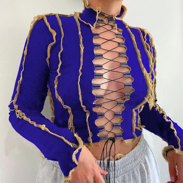 women's t-shirt women crop casual lace up front long sleeve rib-knit basic tee shirts sext tshirts y2k harajuke, White
women's t-shirt women crop casual lace up front long sleeve rib-knit basic tee shirts sext tshirts y2k harajuke, White