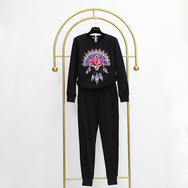 pants fashion suits small women's 2021 korean sequin embroidery two piece plush thickened sweater, White
pants fashion suits small women's 2021 korean sequin embroidery two piece plush thickened sweater, White