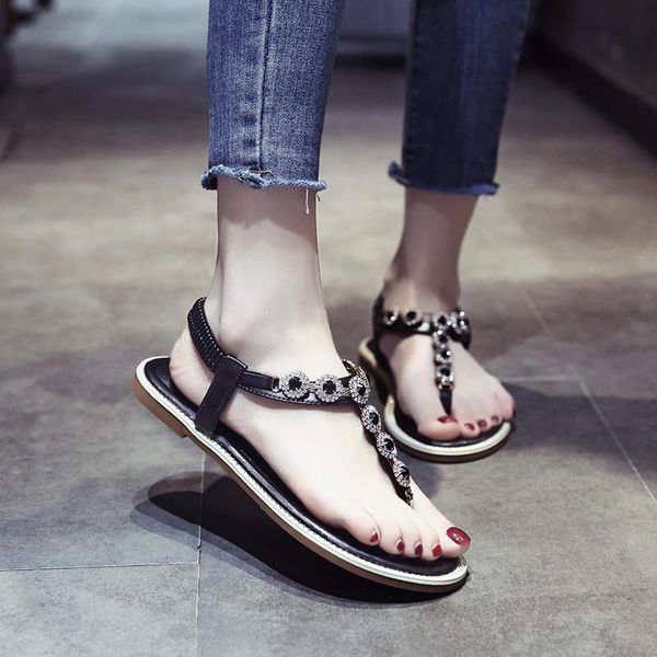 crystal flowers split toe sandalias mujer ethnic elastic band woman flats sandale fairy sewing lattices rhinestone sandals women, Black
crystal flowers split toe sandalias mujer ethnic elastic band woman flats sandale fairy sewing lattices rhinestone sandals women, Black