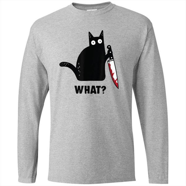cat with bloody knife mens round neck long sleeve tee brand t shirts man shirt camiseta streetwear karate kid, White;black
cat with bloody knife mens round neck long sleeve tee brand t shirts man shirt camiseta streetwear karate kid, White;black