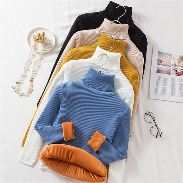 warm womens turtleneck thick knit pullover bottoming sweater 2021 autumn winter solid color casual jumper pull femme hiver, White;black
warm womens turtleneck thick knit pullover bottoming sweater 2021 autumn winter solid color casual jumper pull femme hiver, White;black