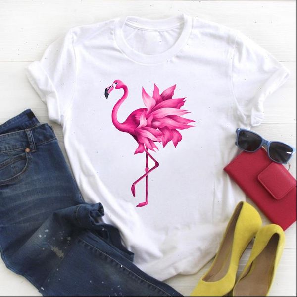 women flamingo womens t shirts flower short sleeve printed kawaii ladies summer tee female shirt clothes graphic, White
women flamingo womens t shirts flower short sleeve printed kawaii ladies summer tee female shirt clothes graphic, White