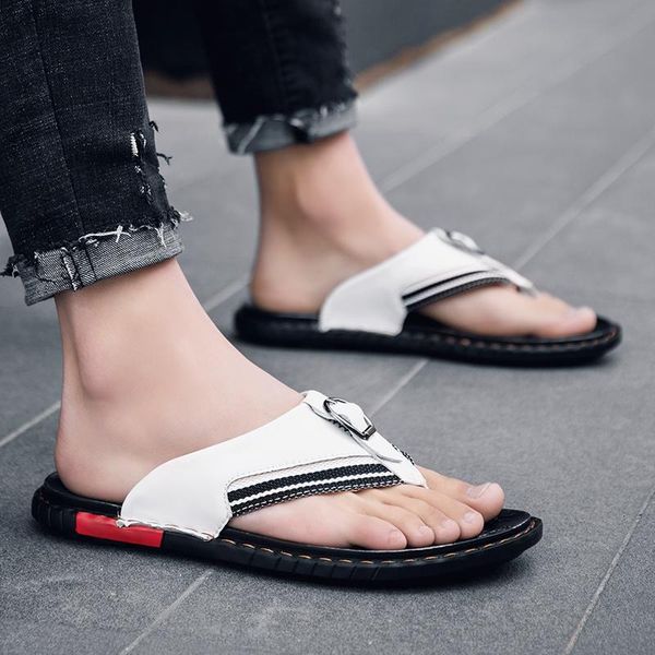 slippers summer man beach casual shoes good quality leather designer mens slides brand fashion men flip flops scm5, Black
slippers summer man beach casual shoes good quality leather designer mens slides brand fashion men flip flops scm5, Black