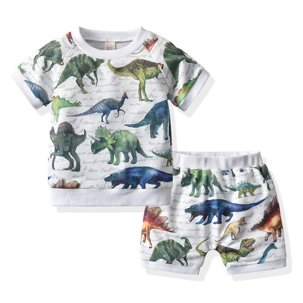 summer children's dinosaur cartoon print short sleeve t-shirt fashion shorts two piece boys' wear, Blue
summer children's dinosaur cartoon print short sleeve t-shirt fashion shorts two piece boys' wear, Blue