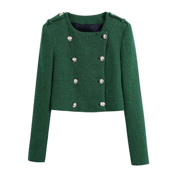 women's jackets xikom 2021 tweed women vintage green plaid long sleeve office lady blazer female slim double breasted streetweaer jacke, Black;brown
women's jackets xikom 2021 tweed women vintage green plaid long sleeve office lady blazer female slim double breasted streetweaer jacke, Black;brown