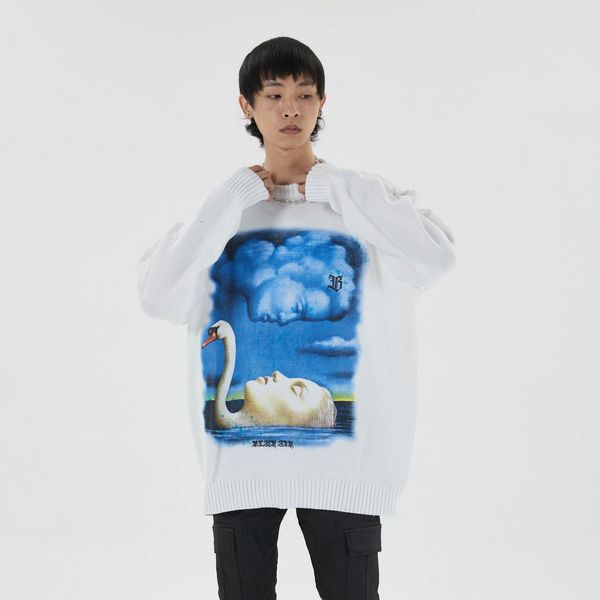 sweater long sleeve unisgoth punk hip hop designer of large dimensions streetwear men's jersey clothes fashion 2021 trend, White;black
sweater long sleeve unisgoth punk hip hop designer of large dimensions streetwear men's jersey clothes fashion 2021 trend, White;black
