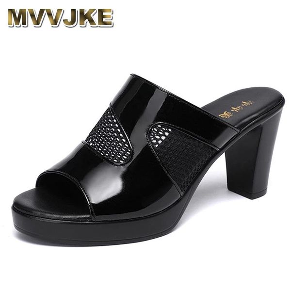 2021fashion women's shoes summer patent leather mesh slippers female sandals ladies high heel dress, Black
2021fashion women's shoes summer patent leather mesh slippers female sandals ladies high heel dress, Black