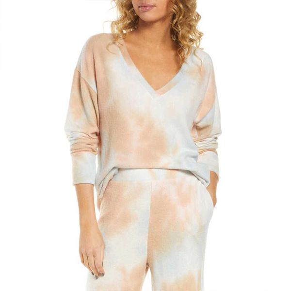 women's two piece pants tie dye home pajamas set women casual v neck long sleeve and suits lounge wear jogging tracksuits outfits, White
women's two piece pants tie dye home pajamas set women casual v neck long sleeve and suits lounge wear jogging tracksuits outfits, White