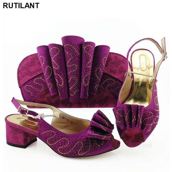 dress shoes rhinestone pumps and bag set for woman fashion style italia sandals evening party, Black
