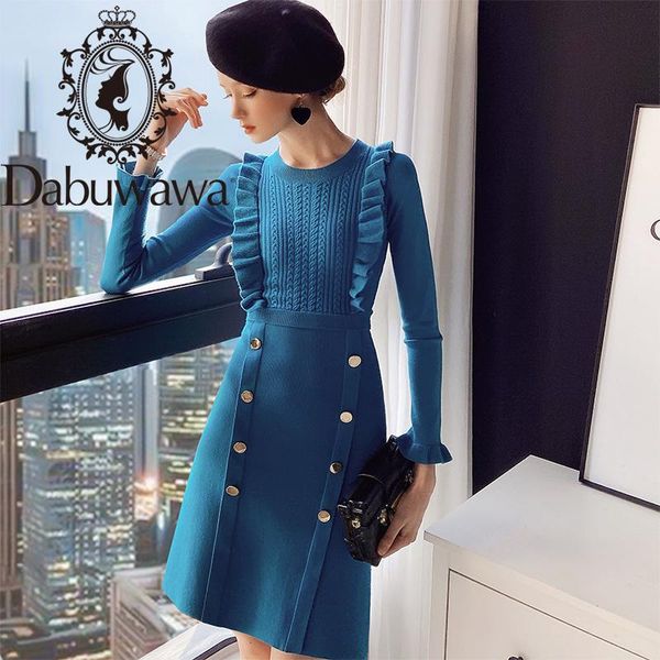 casual dresses dabuwawa sweet ruffle o-neck dress women autumn winter warm long sleeve double breasted solid knitted ladies dt1ddr005, Black;gray
casual dresses dabuwawa sweet ruffle o-neck dress women autumn winter warm long sleeve double breasted solid knitted ladies dt1ddr005, Black;gray