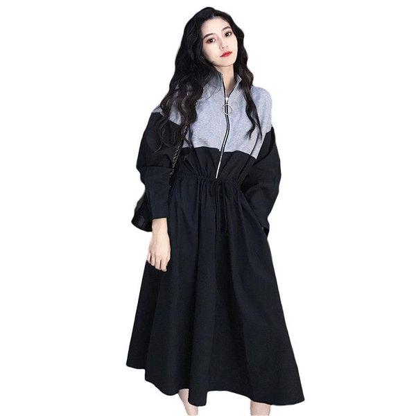casual dresses 2021 korean fashion spring autumn patchwork sweatshirt female long sleeve hit colors drawstring midi dress women v487, Black;gray
casual dresses 2021 korean fashion spring autumn patchwork sweatshirt female long sleeve hit colors drawstring midi dress women v487, Black;gray