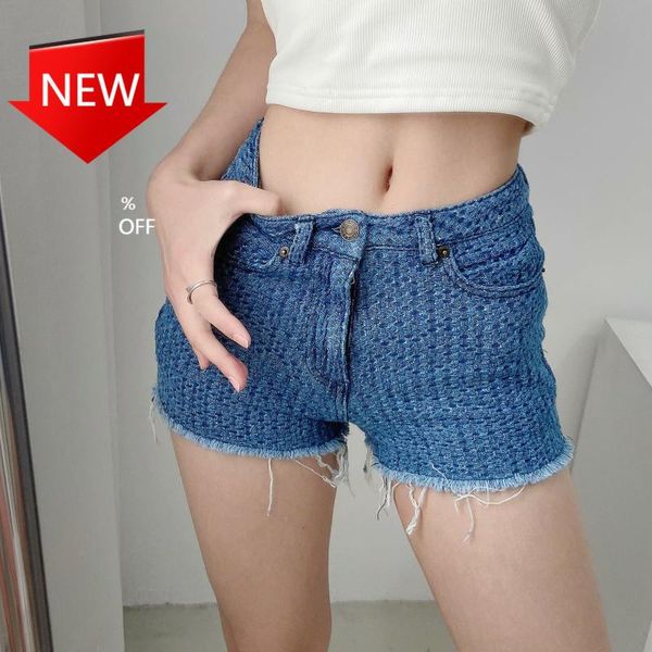 women's jeans summer korean style fashion wear low waist woven jacquard edge denim shorts, Blue
women's jeans summer korean style fashion wear low waist woven jacquard edge denim shorts, Blue
