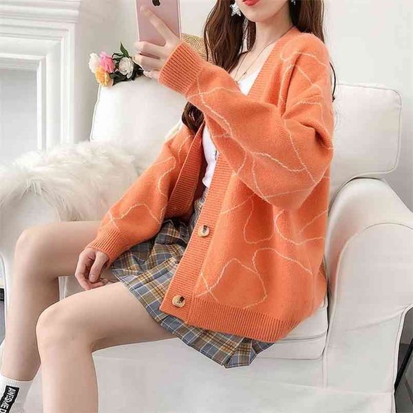women's autumn winter korean fashion sweater women loose long-sleeved lazy wind cardigan jacket tide 210427, White;black
women's autumn winter korean fashion sweater women loose long-sleeved lazy wind cardigan jacket tide 210427, White;black