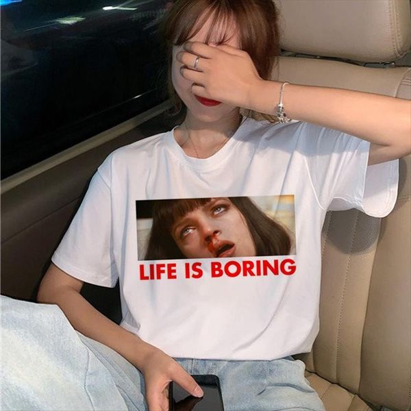 pulp fiction movie harajuku women t shirt ullzang 90s korean aesthetic funny print graphic tees female, White
pulp fiction movie harajuku women t shirt ullzang 90s korean aesthetic funny print graphic tees female, White