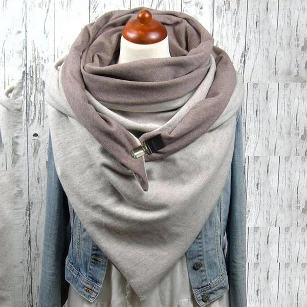 winter solid color triangle scarf with button clip thicken warm windproof neck shawl wrap thermal blanket poncho scarves, Blue;gray
winter solid color triangle scarf with button clip thicken warm windproof neck shawl wrap thermal blanket poncho scarves, Blue;gray